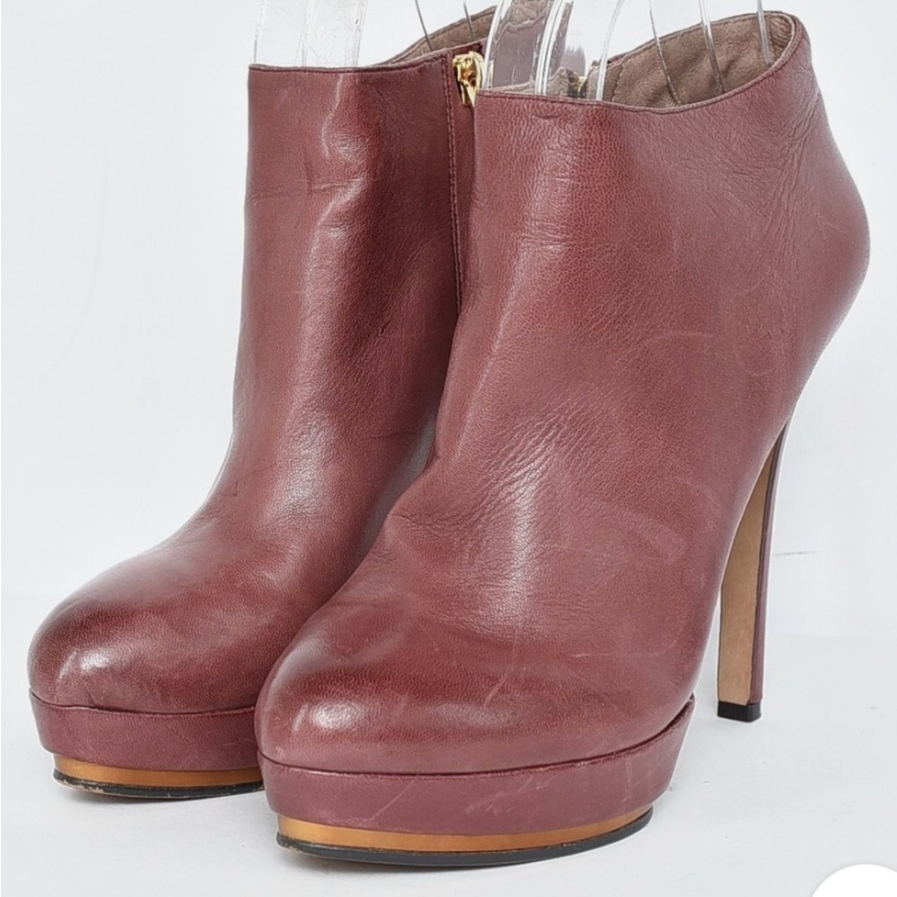 VINCE CAMUTO "Dira" Napa Lambskin Platform Stiletto Ankle Booties Leather